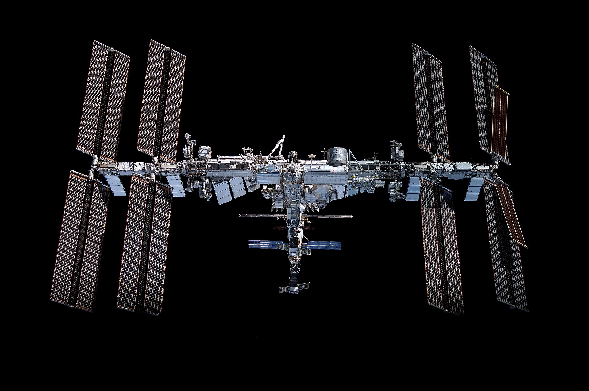 The International Space Station backdropped against Earth